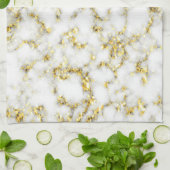 Smaak van zwarte witte marmer gous mousserende vlo theedoek (Gevouwen)