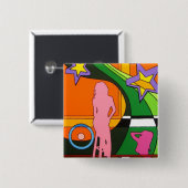 "Smaak" Vierkante Button 5,1 Cm (Voorkant /achterkant)