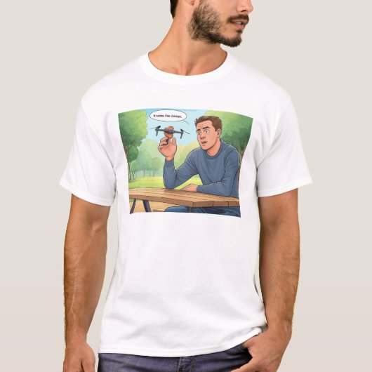 Smaakt als kip mannen wit T-shirt (Voorkant)