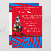 Smaakvol Verjaardagsfeest Clown Uitnodiging (Voorkant / Achterkant)