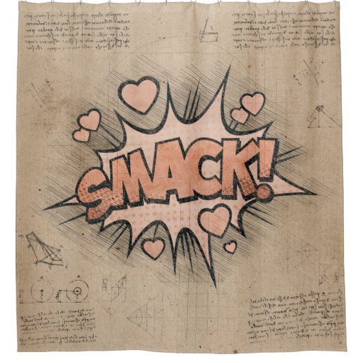 SMACK! stripboek Steampunk Pop Douchegordijn (Voorkant)