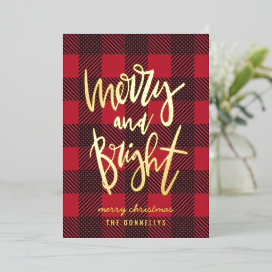 smakelijk en helder roodkleurig folie script kerma folie feestdagenkaart (Staand Voorkant)