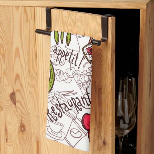 Smakelijk eten theedoek (Derde Gevouwen)