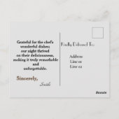 Smakelijk voedsel briefkaart (Achterkant)