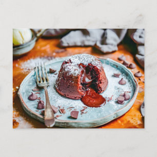 Smakelijke Chocolade Lava Cake verjaardag Feestdagenkaart