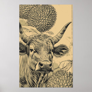 Smakelijke Durian-gearomatiseerde jerky verpakking Poster