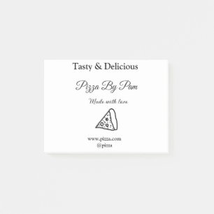 Smakelijke pizza restaurant cafe gemaakt met liefd post-it® notes
