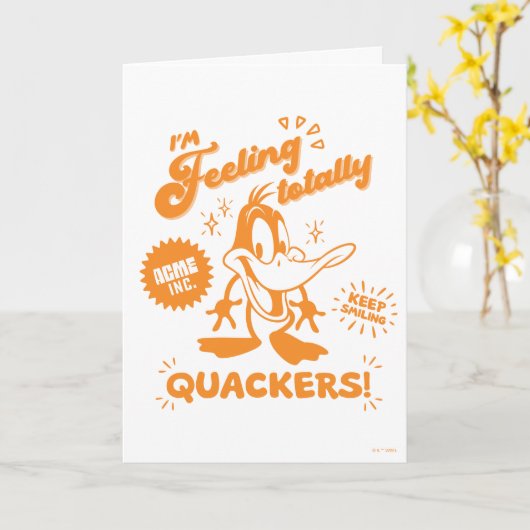 Smakelijke Retro DAFFY DUCK™ Kaart (Gele Bloem)