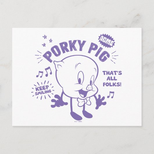 Smakelijke Retro Porky Pig Briefkaart (Voorkant)