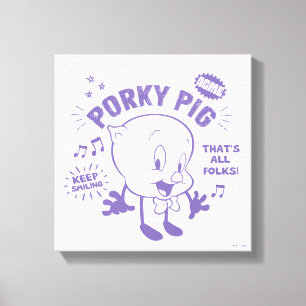 Smakelijke Retro Porky Pig Canvas Afdruk