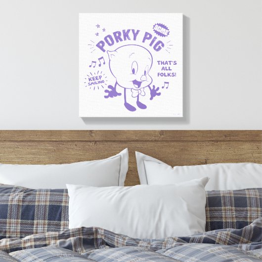 Smakelijke Retro Porky Pig Canvas Afdruk (Insitu (Slaapkamer))