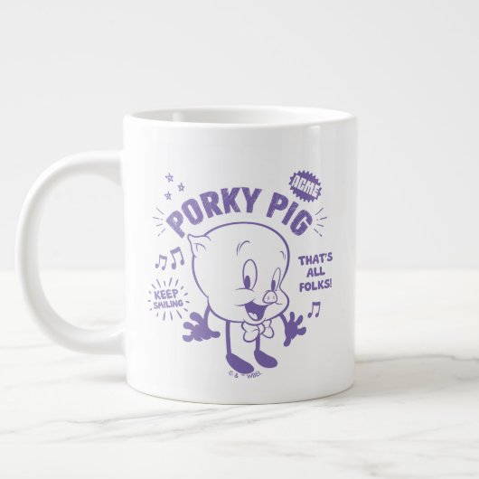 Smakelijke Retro Porky Pig Extra Grote Beker (Links)