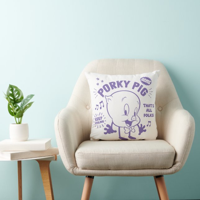 Smakelijke Retro Porky Pig Kussen (Stoel)