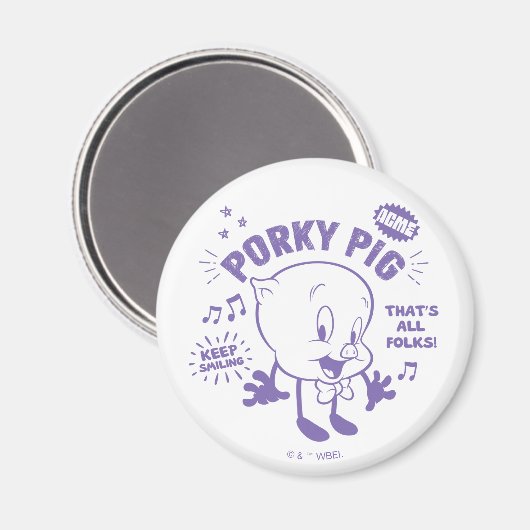 Smakelijke Retro Porky Pig Magneet (Voorkant / Achterkant)
