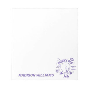 Smakelijke Retro Porky Pig Notitieblok