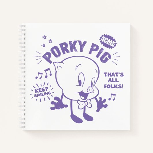 Smakelijke Retro Porky Pig Notitieboek (Voorkant)