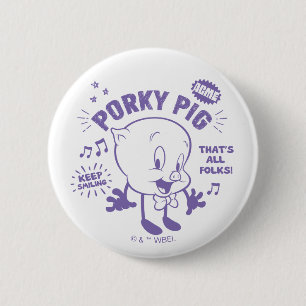 Smakelijke Retro Porky Pig Ronde Button 5,7 Cm