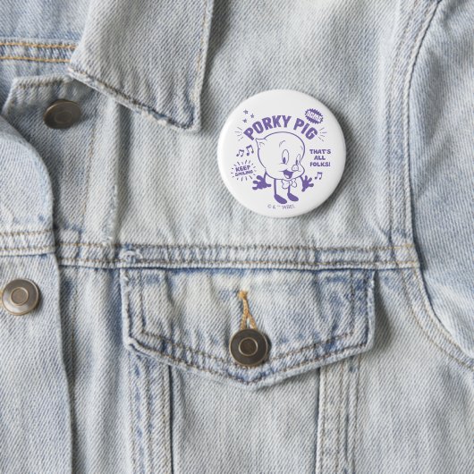 Smakelijke Retro Porky Pig Ronde Button 5,7 Cm (In situ)