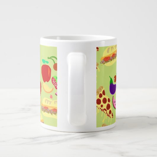 Smakelijke Schattigee voedselpatroon Fun Design Pa Jumbo Mok (Achterkant)
