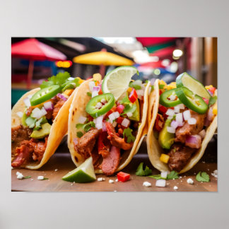 Smakelijke taco's: iconisch Mexicaans fastfood Poster