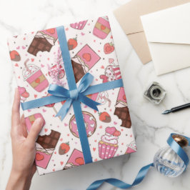 Smakelijke Treats Retro Valentijns's Wrapping Pape Cadeaupapier