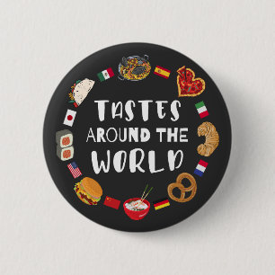 Smaken over de hele wereld ronde button 5,7 cm