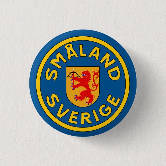 Småland (Sverige) Ronde Button 3,2 Cm (Voorkant)