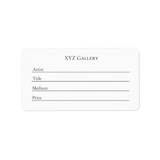 Small Art Show Label Sjabloon Sticker (Voorkant)