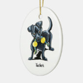 Small Black Dog op maat Keramisch Ornament (Links)