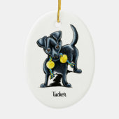 Small Black Dog op maat Keramisch Ornament (Voorkant)