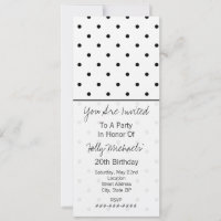 Small Black Polka Dots Party Uitnodiging