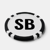 Small Blind SB Simple Black White Text Poker Chips (Enkel)