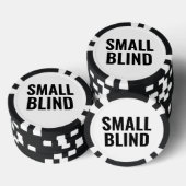 Small Blind Simple Black White Text Poker Chips (Opstapeling)