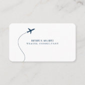 Small Blue Plane White Travel Consultant Visitekaartje (Voorkant)