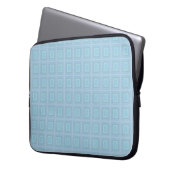 Small blue squares. laptop sleeve (Voorkant Links)
