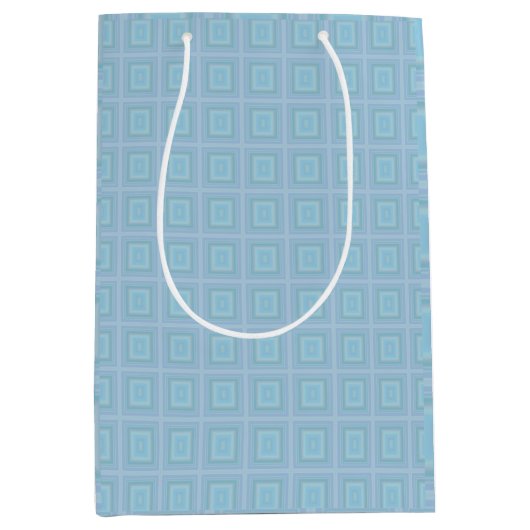 Small blue squares. medium cadeauzakje (Voorkant)