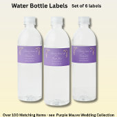 Small Bottle Labels, Purple Mauve Flowers Waterfles Etiket