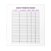 Small Business Content Promotion Tracker Notepad Notitieblok (Voorkant)