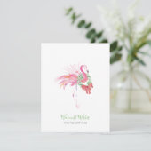 Small Business Holiday Kaart Pink Flamingo (Staand voorkant)