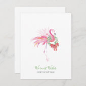 Small Business Holiday Kaart Pink Flamingo (Voorkant / Achterkant)