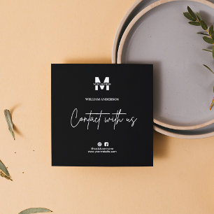 Small Business Instagram Facebook QR Code Black Vierkante Visitekaartje