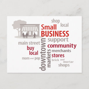 Small Business, Shop Local, Buy Local Briefkaart