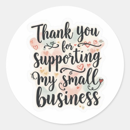 Small Business Thank You Round Sticker (Devant)