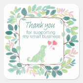 Small Business Thank You Sticker Cute Dog Label (Devant)