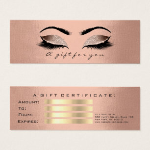 Small Cft Certificate Roos Gold Glam Lash Makeup Mini Visitekaartjes