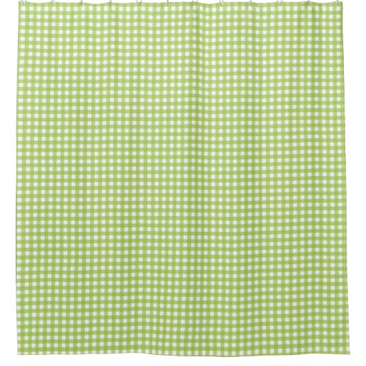 Small Classic Gingham Check Pset Pattern Green Douchegordijn (Voorkant)