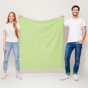 Small Classic Gingham Check Pset Pattern Green Fleece Deken