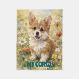 Small Corgi Customized Blanket Fleece Deken