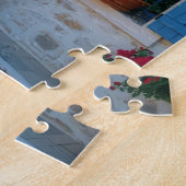 Small Cozy House Puzzle with Blue Windows and Flow (Côté)