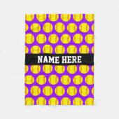 Small Custom Fleece Softball Blanket - Paars (Voorkant)